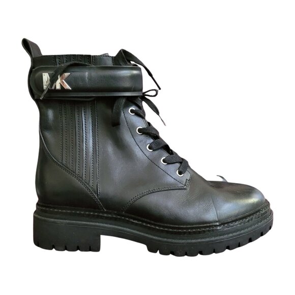 Michael Michael Kors Parker 40mm leather ankle boots combat laceup black sz 9 m - Picture 3 of 10